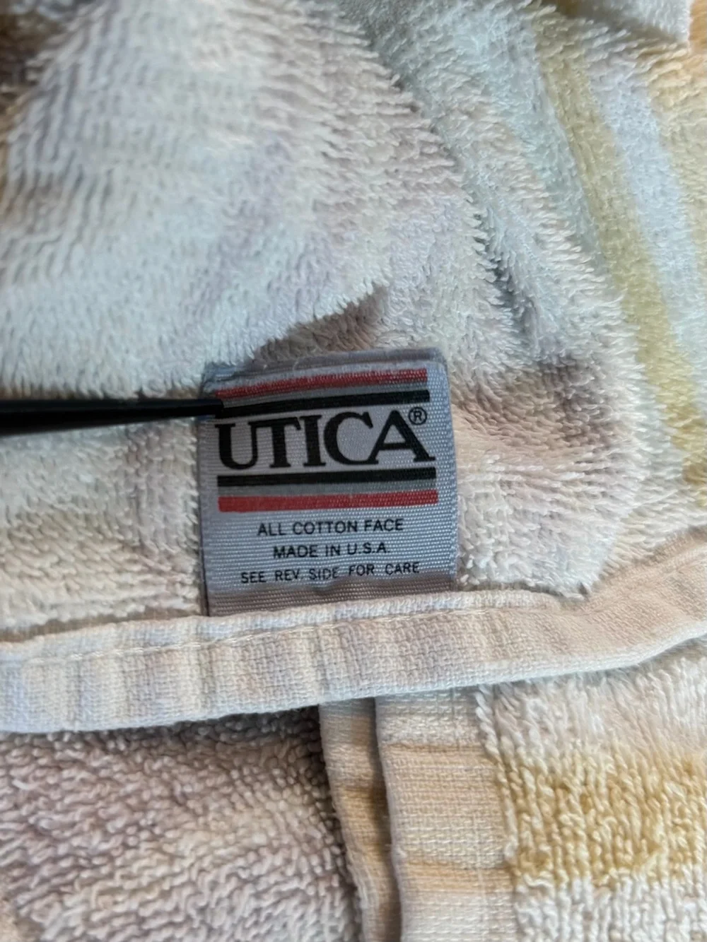 Vintage Utica MCM 3 Piece Striped Bath Towel Set